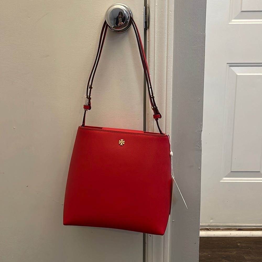 Tory Burch red bucket bag